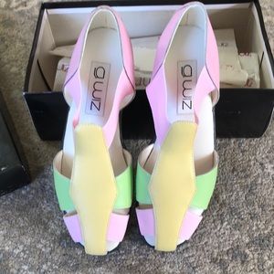 Never worn multi colored sandals